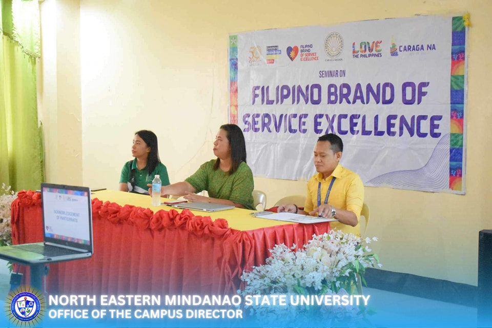 The Department of Tourism is in the Main Campus for the Filipino Brand Service Excellence simultaneous twin Trainings participated by the BS Hospitality Management Faculty and Students.